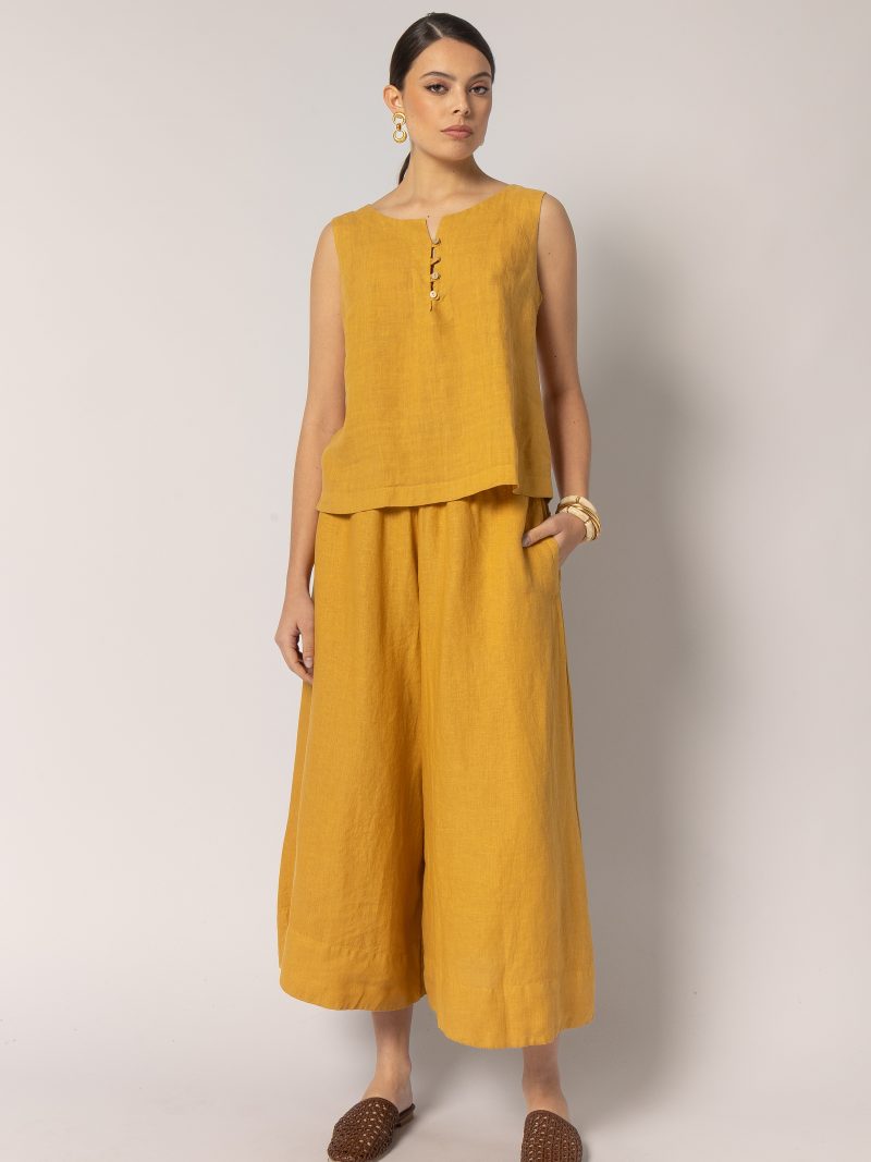 Linen Jupe Culotte Pants (81388)
