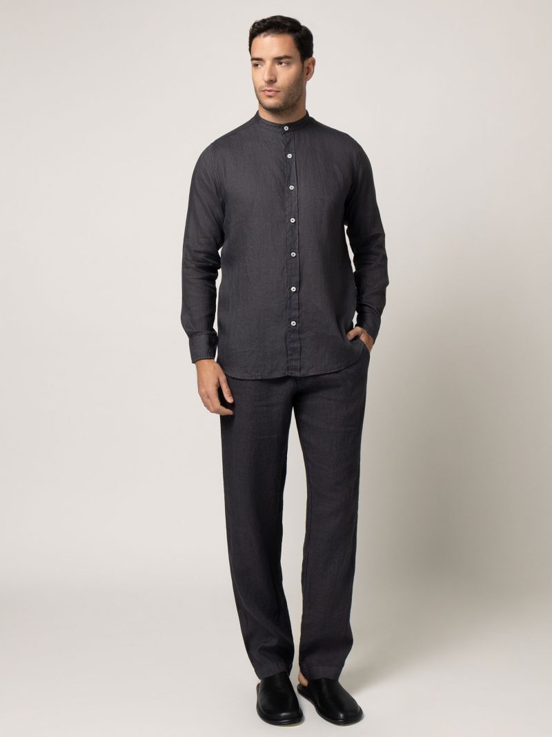 Linen regular fit mao shirt (4811Α)