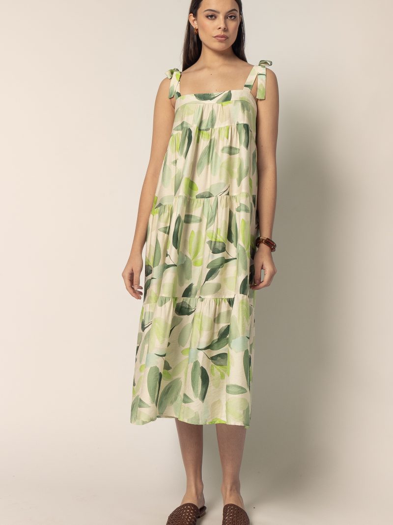 Printed frill dress (17386)