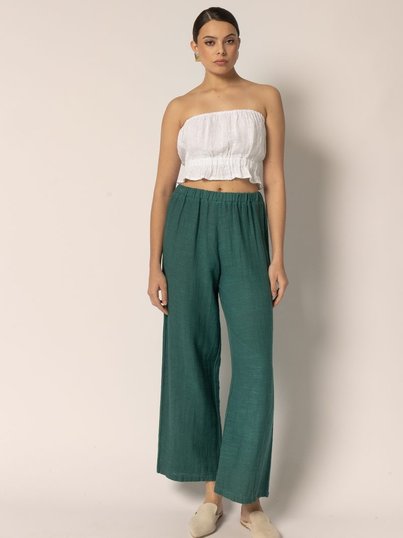 Linen Blend Relaxed Pants (83390)
