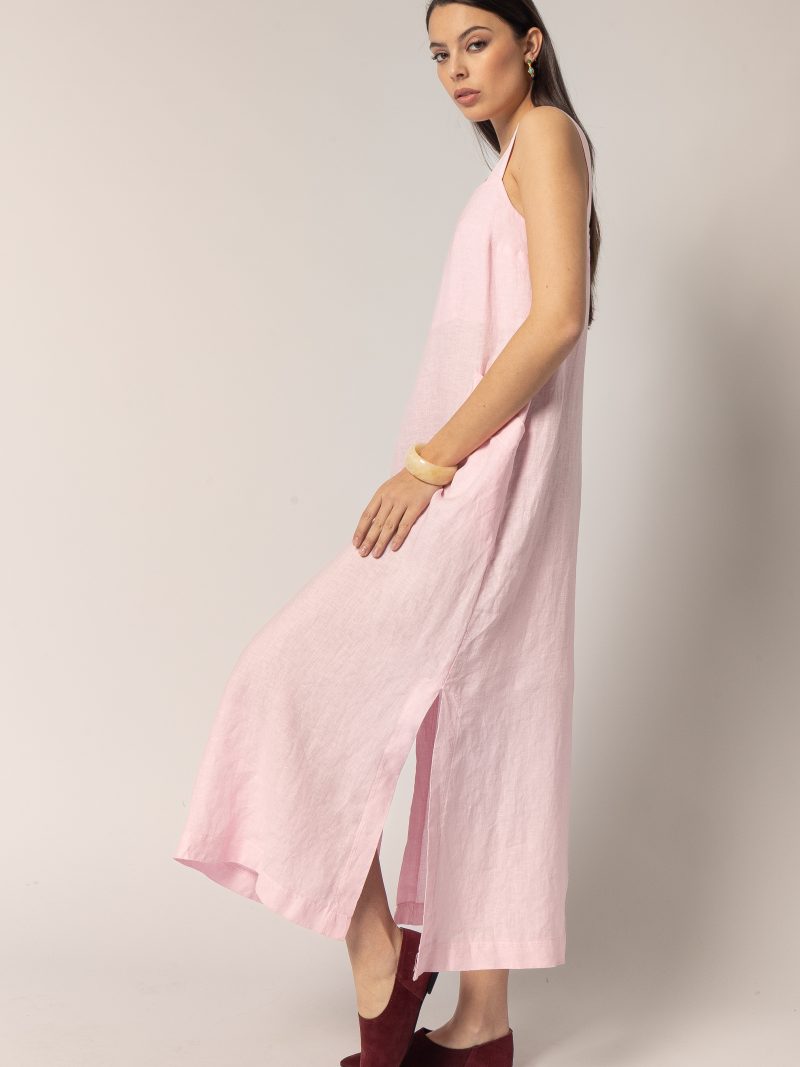 Linen Sleeveless Maxi Dress (81387)